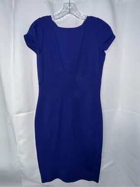 Closet London Cap-Sleeve Midi Sheath Dress in Royal Blue